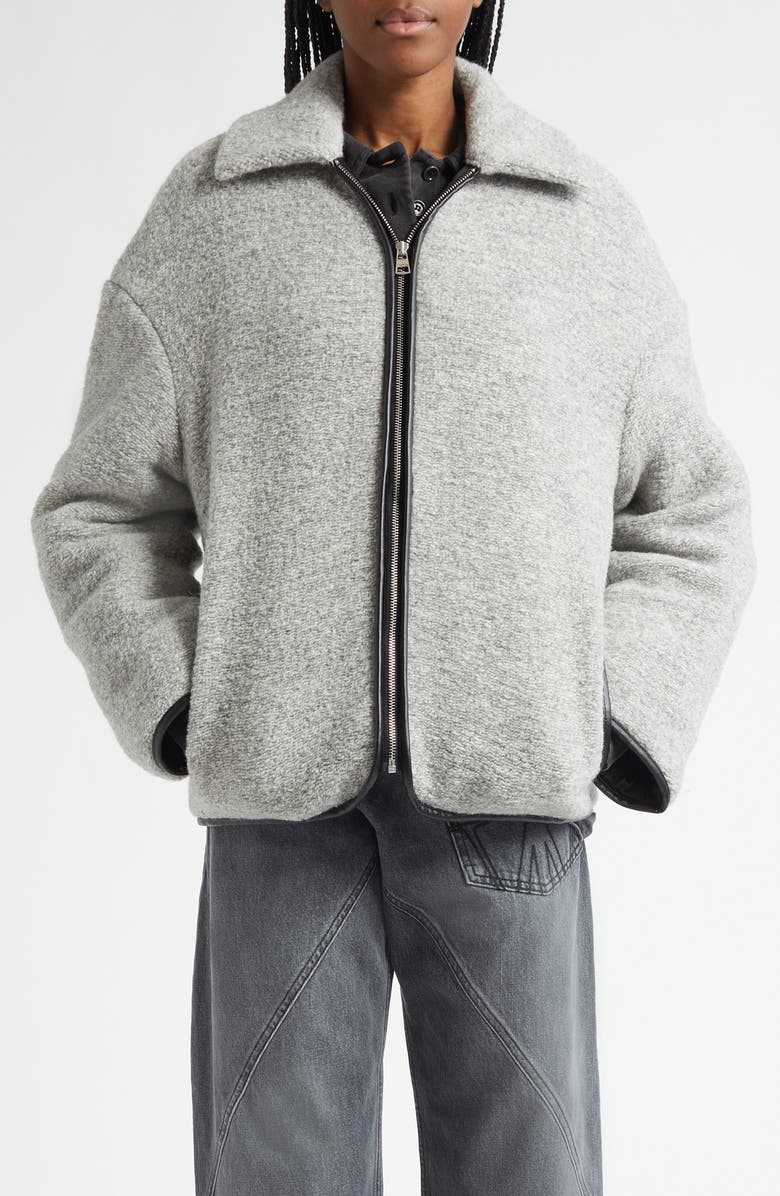 JW Anderson Contrast Trim Brushed Twill Jacket, Main, color, 905 Light Grey Melange