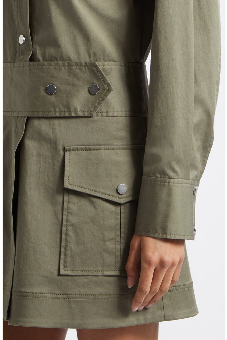 Brady Long Sleeve Utility Minidress, Alternate, color, DUSTY OLIVE