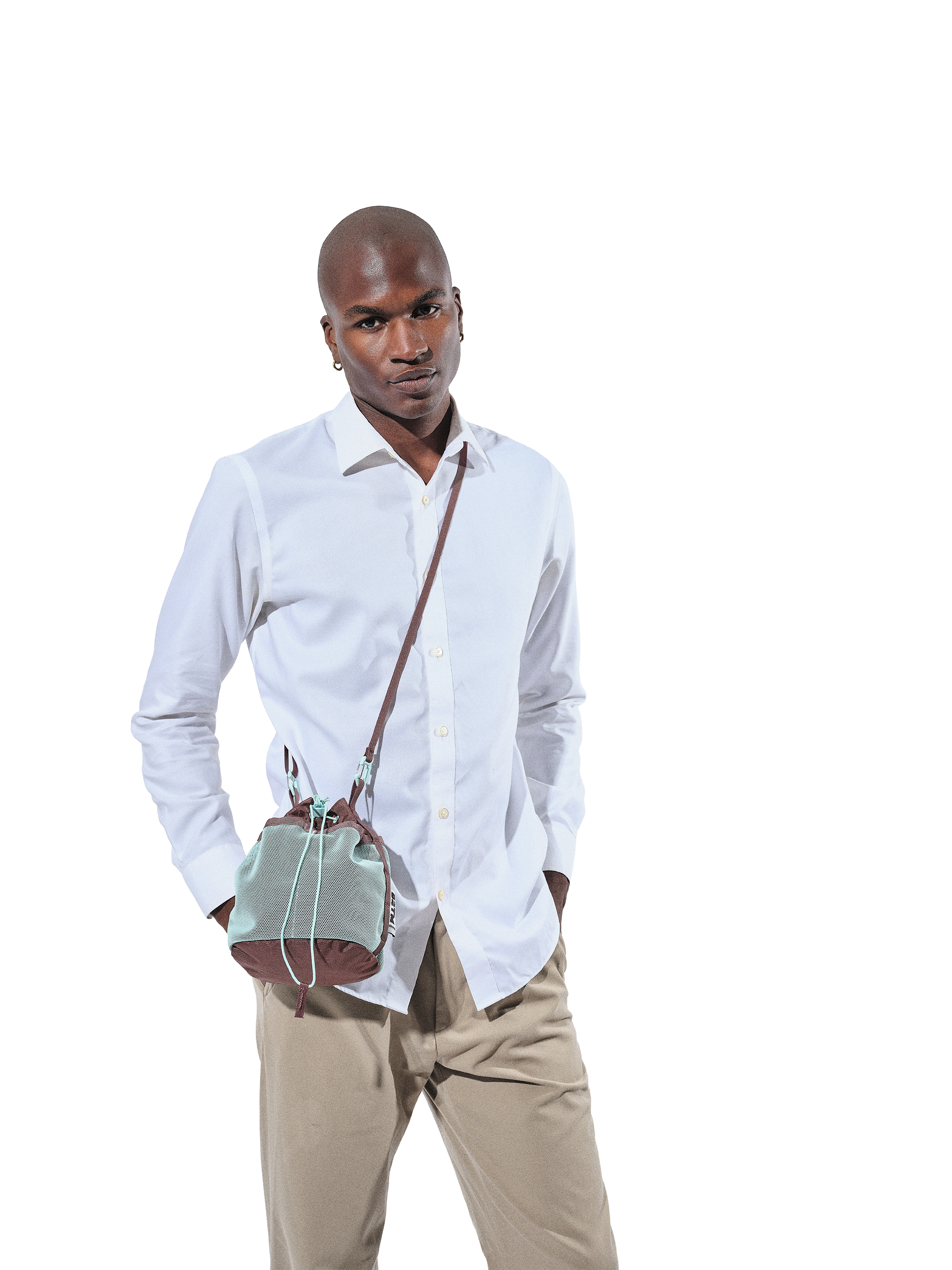 Baboon to the Moon Drawstring Crossbody Pouch, Alternate, color, Mint Chip