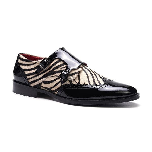 CARLOS SANTANA Kai Double Monk, Alternate, color, Black Zebra