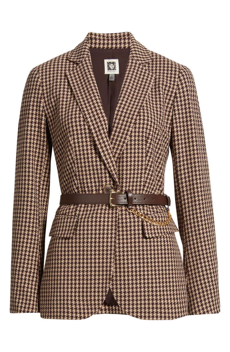 Anne Klein Houndstooth Belted Blazer, Alternate, color,