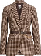 Anne Klein Houndstooth Belted Blazer