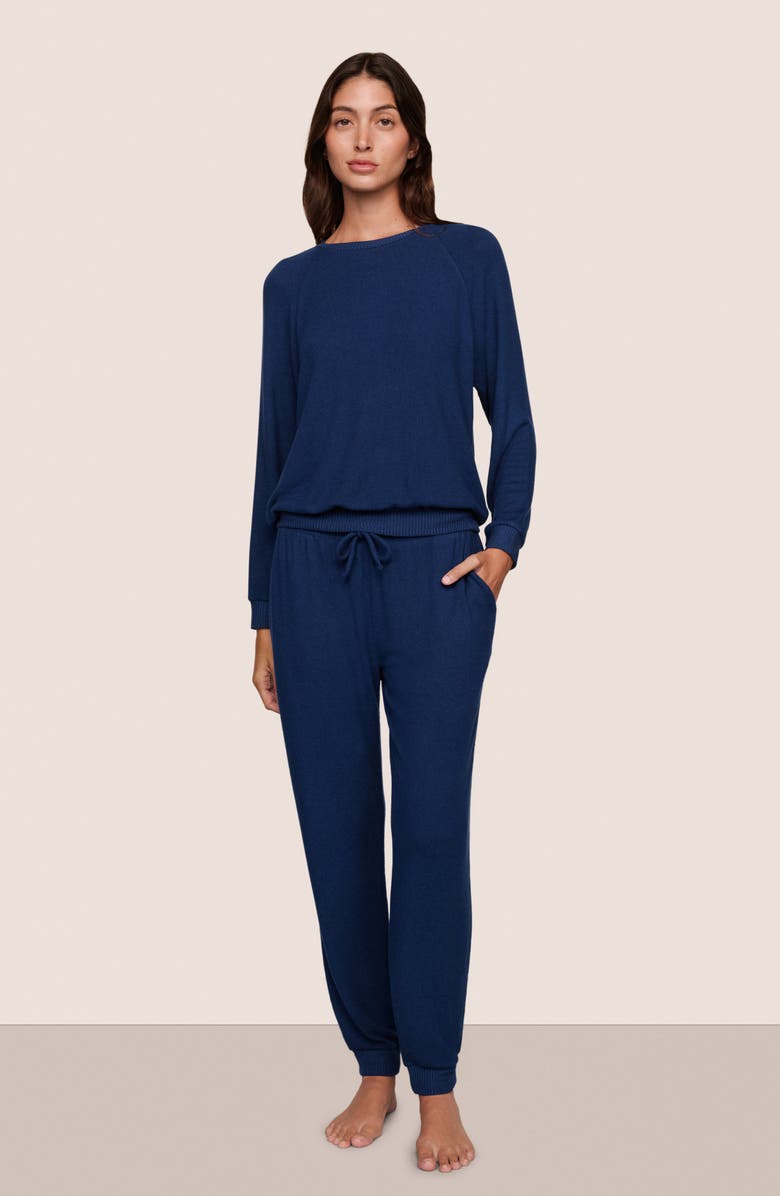 Eberjey Cozy Time Lounge Joggers, Alternate, color, Navy