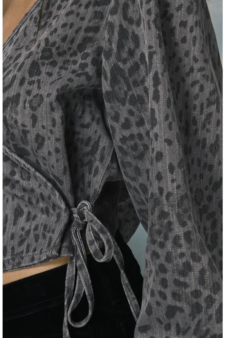 Animal Print Wrap Shirt, Alternate, color, LEOPARD