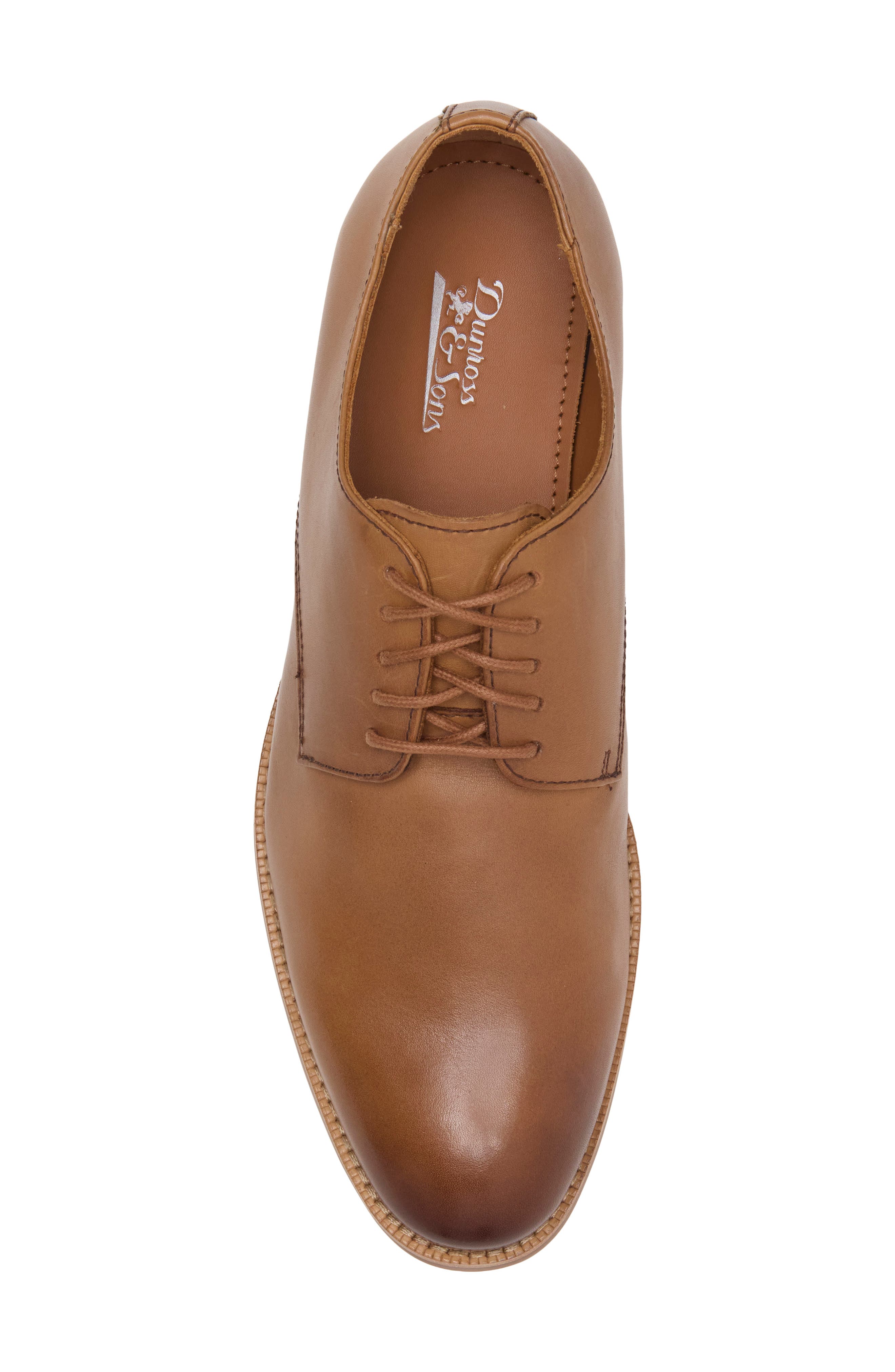 Leather Plain Toe Derby, Alternate, color, COGNAC