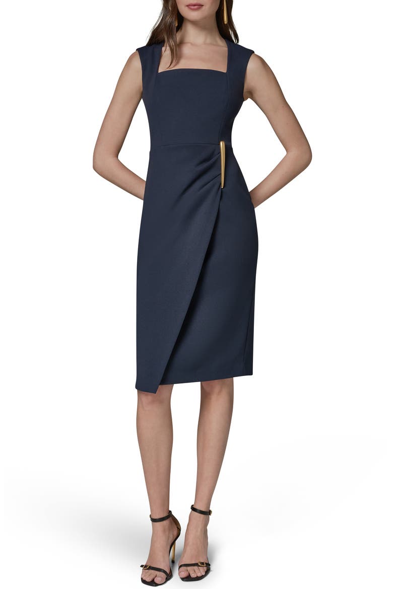 Wrap Front Sleeveless Sheath Dress, Main, color, NIGHTFALL