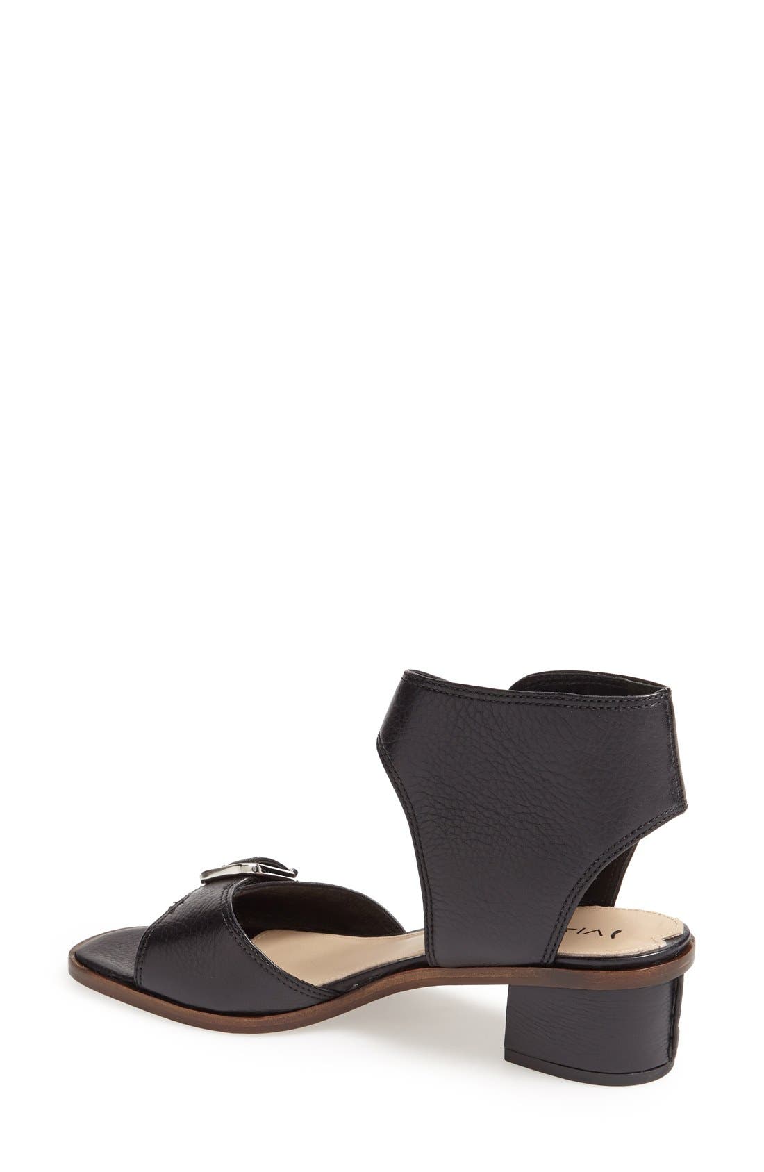 'Minerva' Leather Sandal, Alternate, color, BLACK