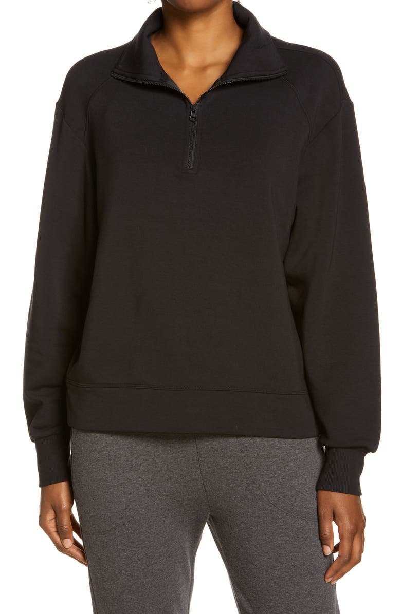 Zella Peaceful Half Zip Fleece Pullover, Main, color,