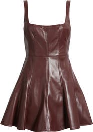 LoveShackFancy Fauber Faux Leather Minidress