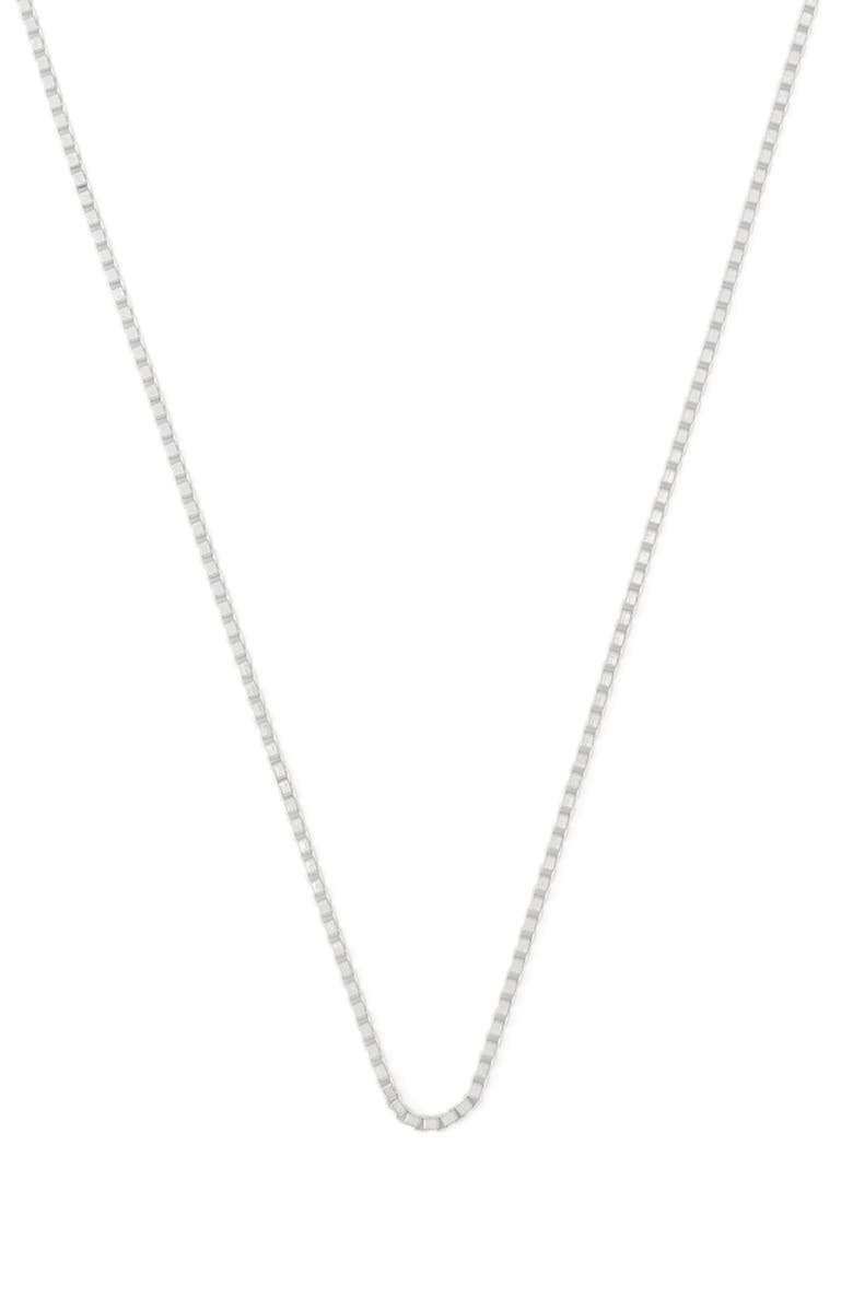 AllSaints Leor Slim Chain Necklace, Main, color, Warm Silver