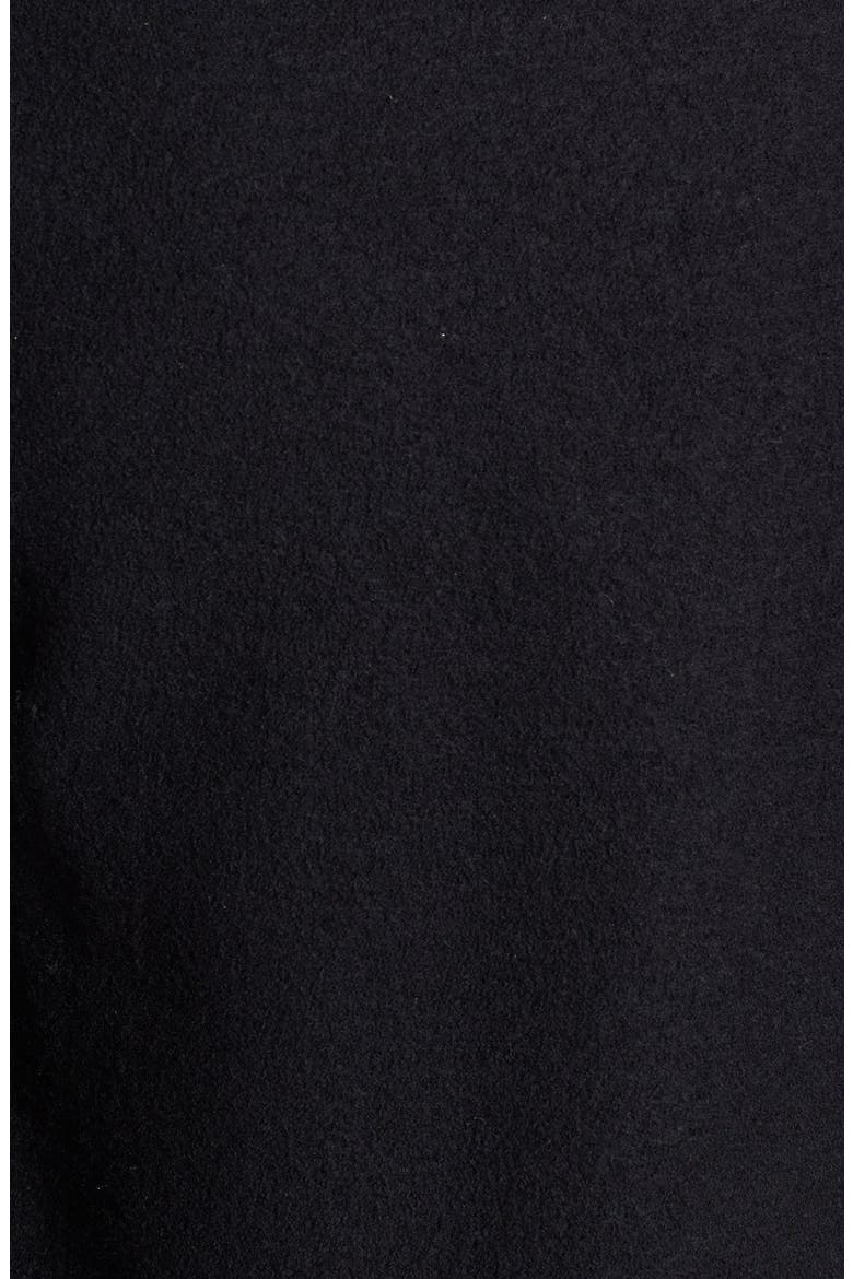 Leather Trim Merino Wool Jacket, Alternate, color, BLACK