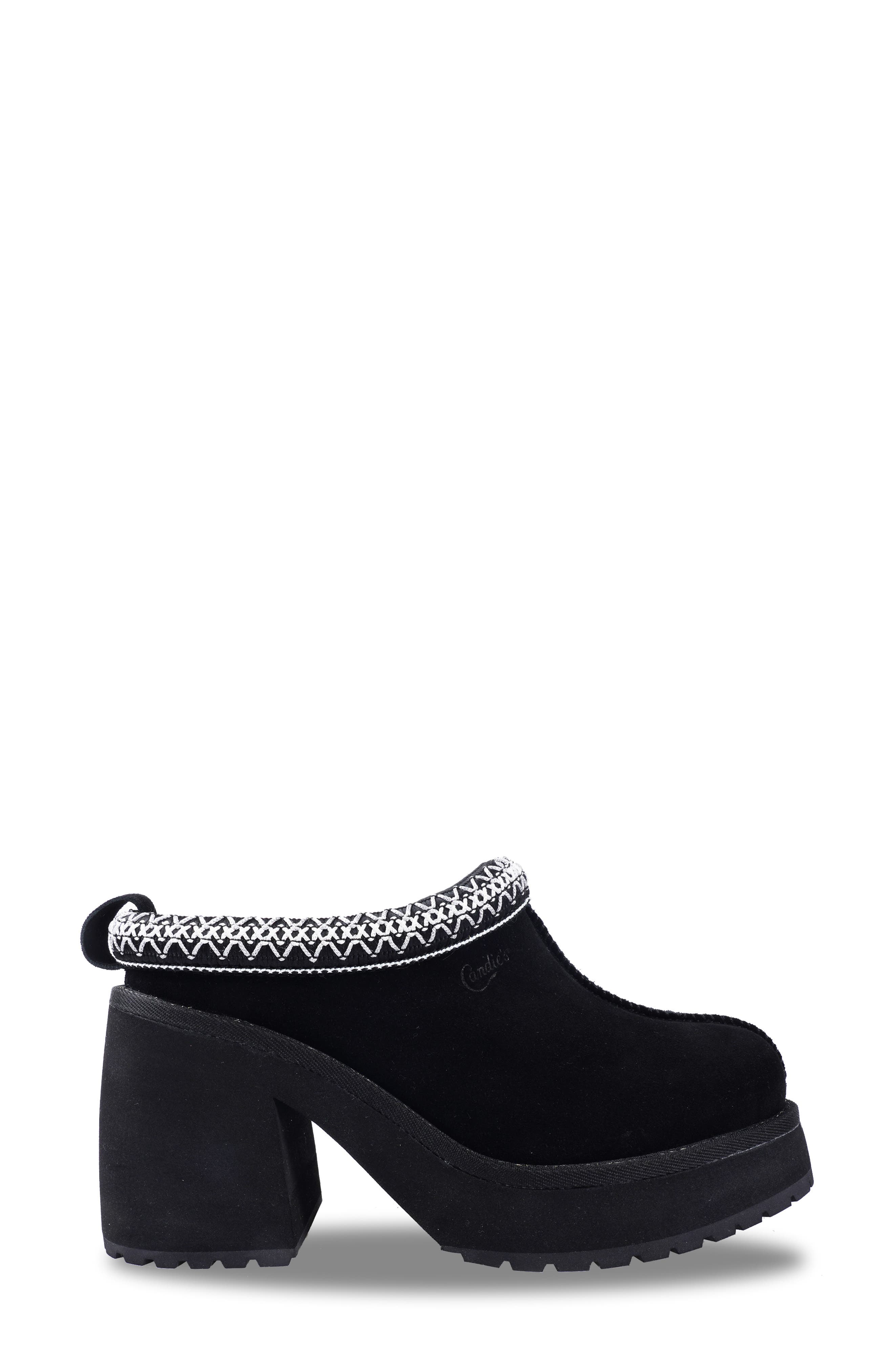 Candie's Leora Platform Clog, Alternate, color, Black Suede