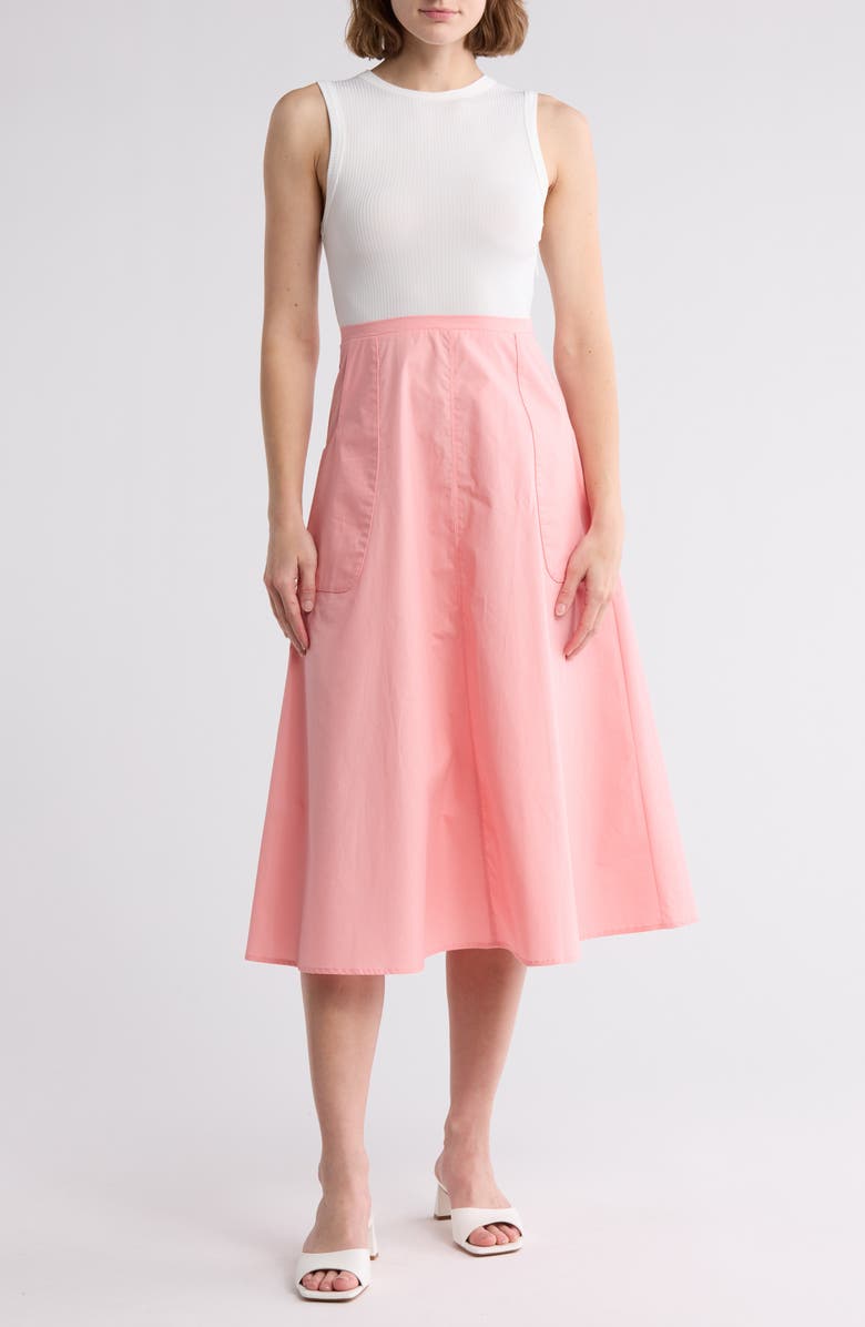 AREA STARS Kia Sleeveless Mixed Media Dress, Main, color, Pink