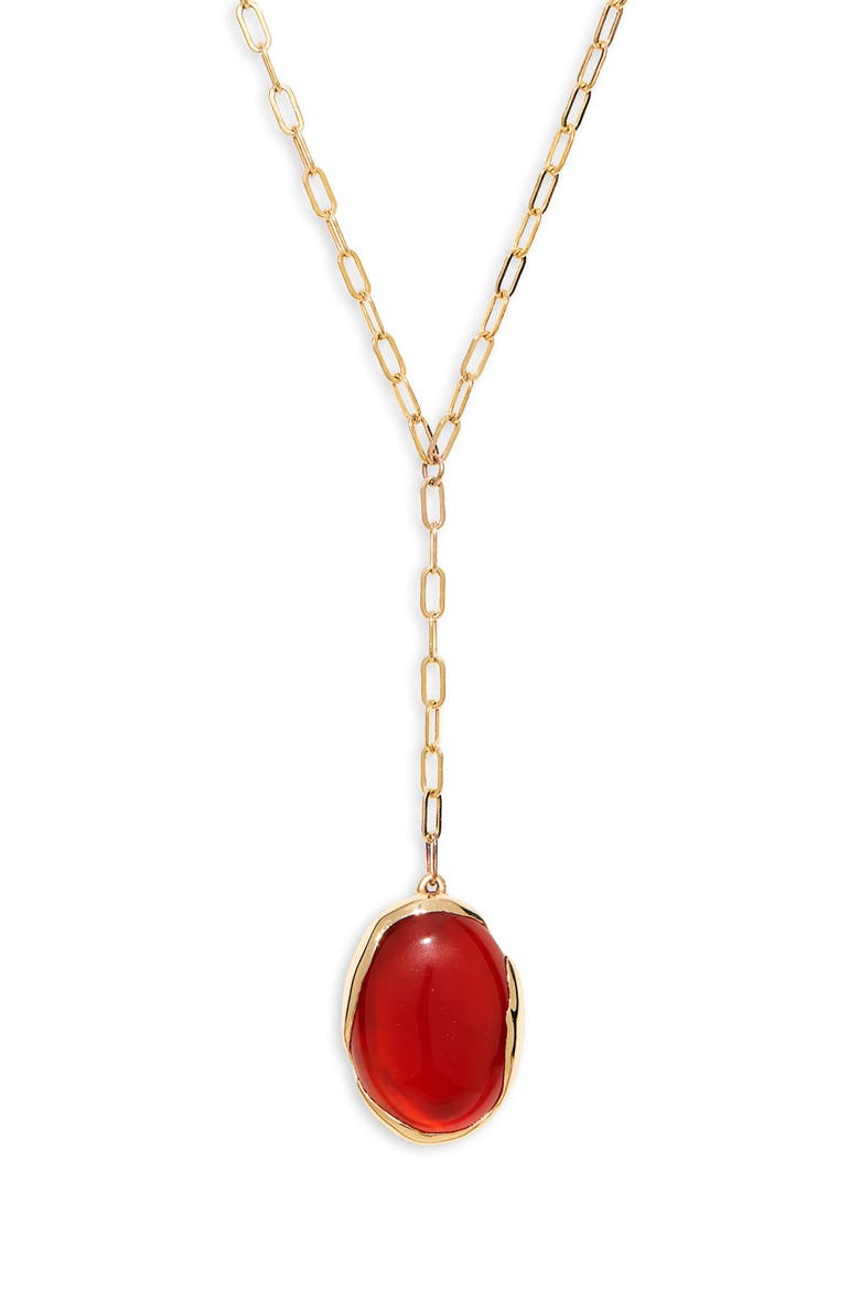Ovo Y-Necklace, Main, color, BRONZE/CARNELIAN