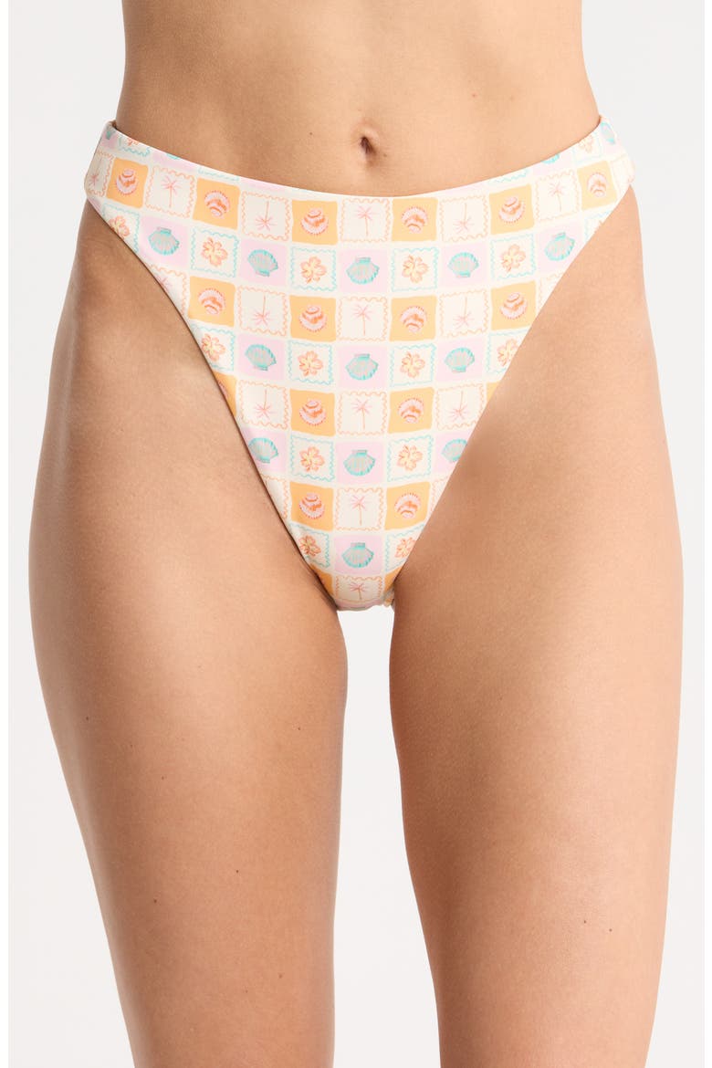 Besties High Waist Swim Briefs, Main, color, SANDY SHORES
