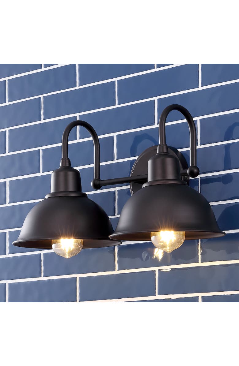 JONATHAN Y Frisco 2-Light Farmhouse Industrial Iron LED Vanity, Alternate, color, 