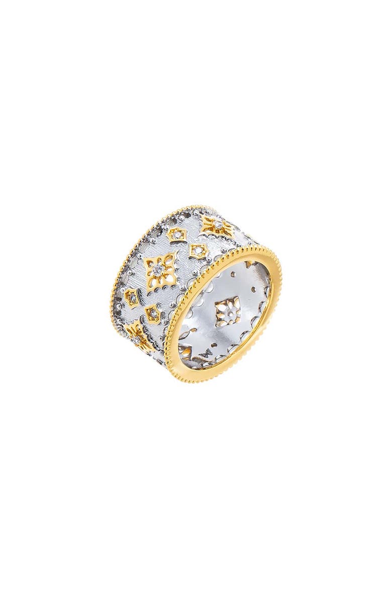 Vintage Inspired Two Tone Wide Band Ring, Main, color, Two-Tone