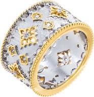BY ADINA EDEN Vintage Inspired Two Tone Wide Band Ring