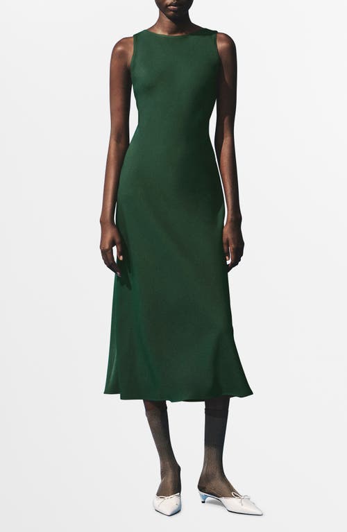 Mango Sleeveless Midi Dress In Green
