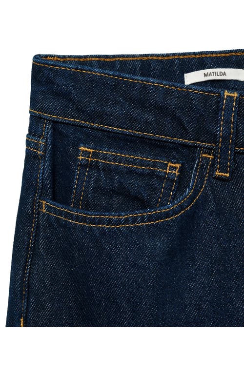 Mango Mid Rise Straight Leg Jeans In Open Blue