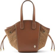 Helen Kaminski Piaf Raffia Trim Leather Tote