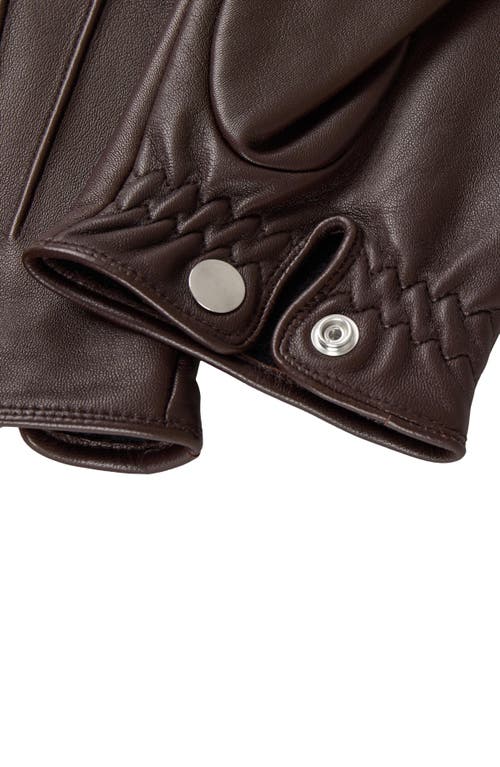 Sandro Mens Bruns Elasticated-cuff Smooth-leather Gloves In Black Brown