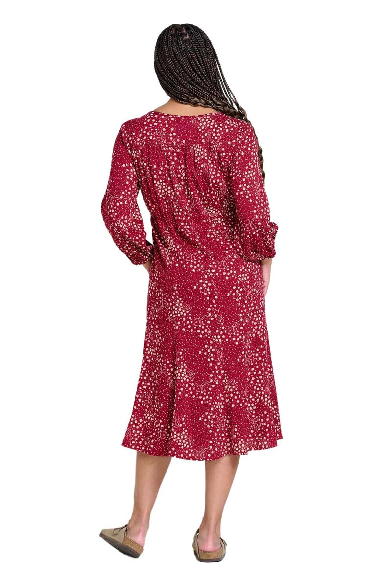 Toad & Co Manzana Paneled Midi Long Sleeve Dress, Alternate, color, Berry Floral Print