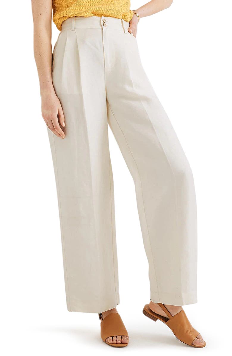 Madewell Pleated Wide Leg Pants, Main, color, 