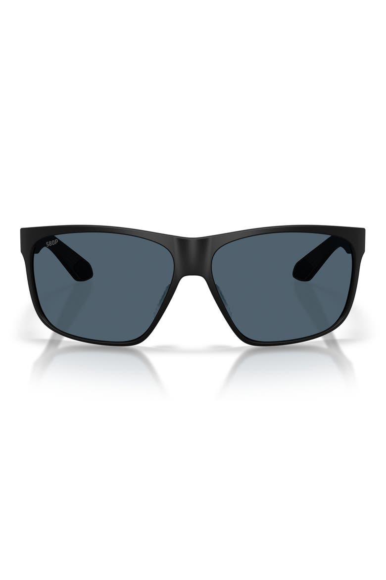Trades 60mm Polarized Square Sunglasses, Main, color, MATTE BLACK / GRAY 580P