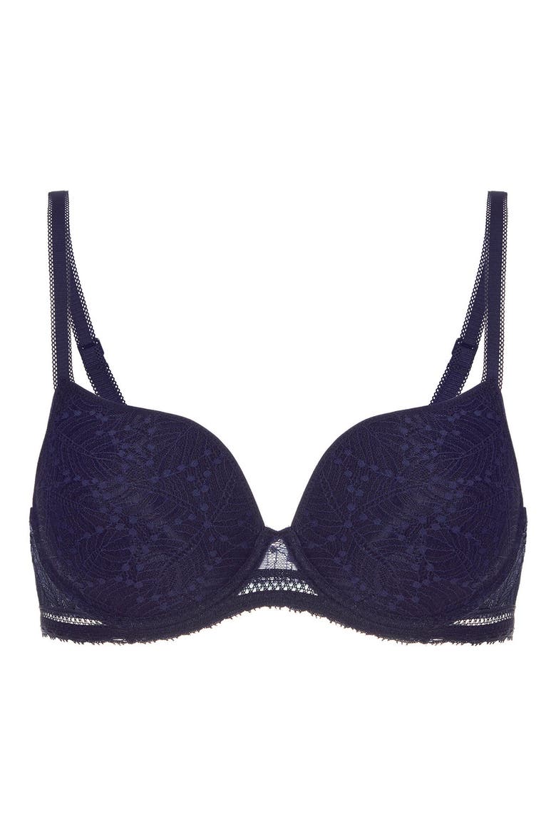 Comete Underwire 3D Plunge Bra, Alternate, color, MIDNIGHT