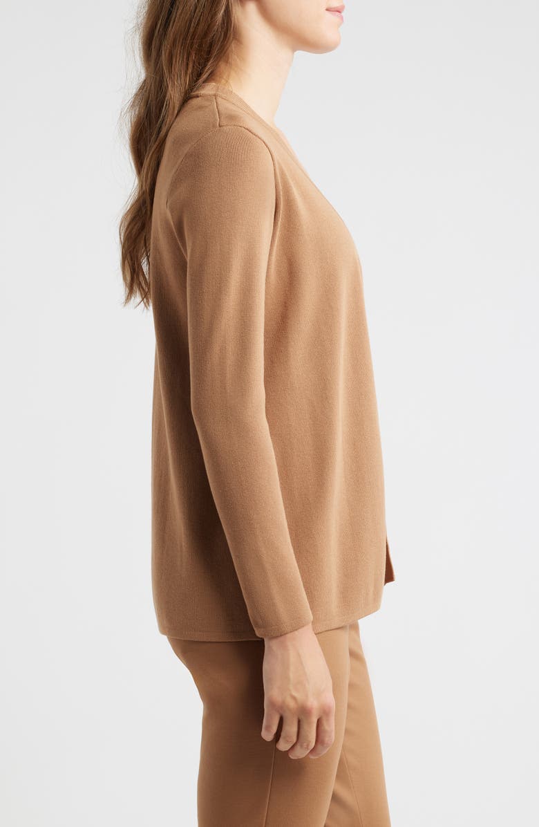 AK ANNE KLEIN Newport Cardigan, Alternate, color, Vicuna