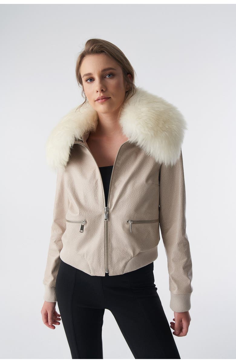 Furniq UK Diana Bomber Jacket, Alternate, color, Beige