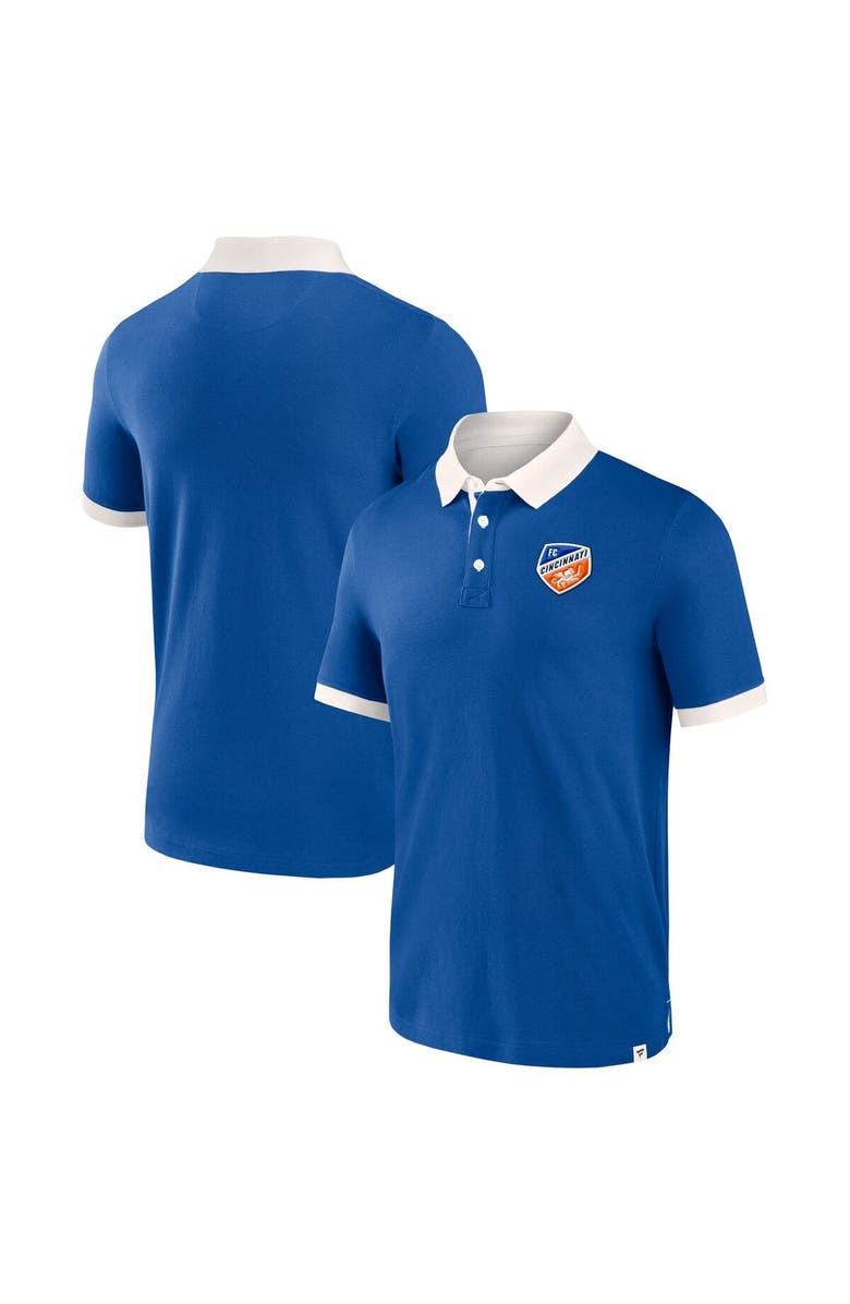 FANATICS Men's Fanatics Branded Blue FC Cincinnati Second Period Polo Shirt, Main, color, 