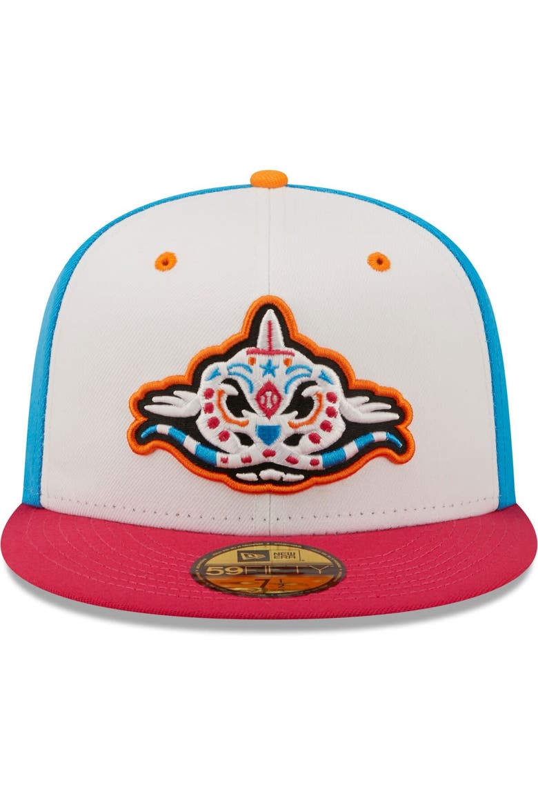 Men's New Era White/Coral Pescados de Carolina Copa De La Diversion 59FIFTY Fitted Hat, Alternate, color, White