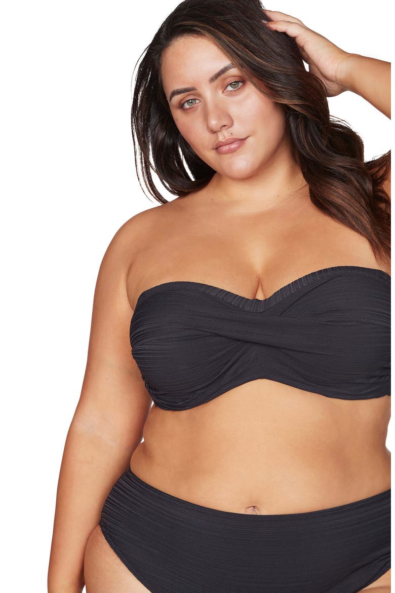 Aria Botticelli D- & DD-Cup Underwire Bikini Top, Alternate, color, BLACK