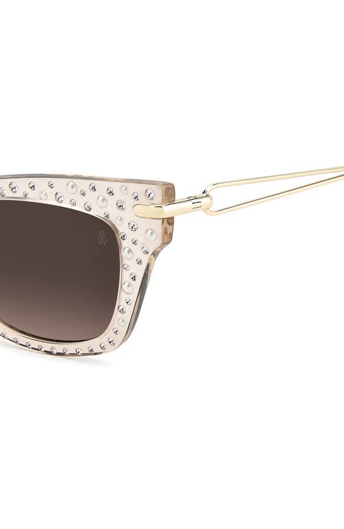 Stuart Weitzman 52mm Gradient Cat Eye Sunglasses In Brown