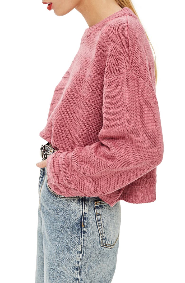 Topshop Ottoman Crop Sweater, Alternate, color, 