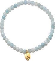 Satya Jewelry Tranquil Journey Lotus Aquamarine Gemstone Bracelet