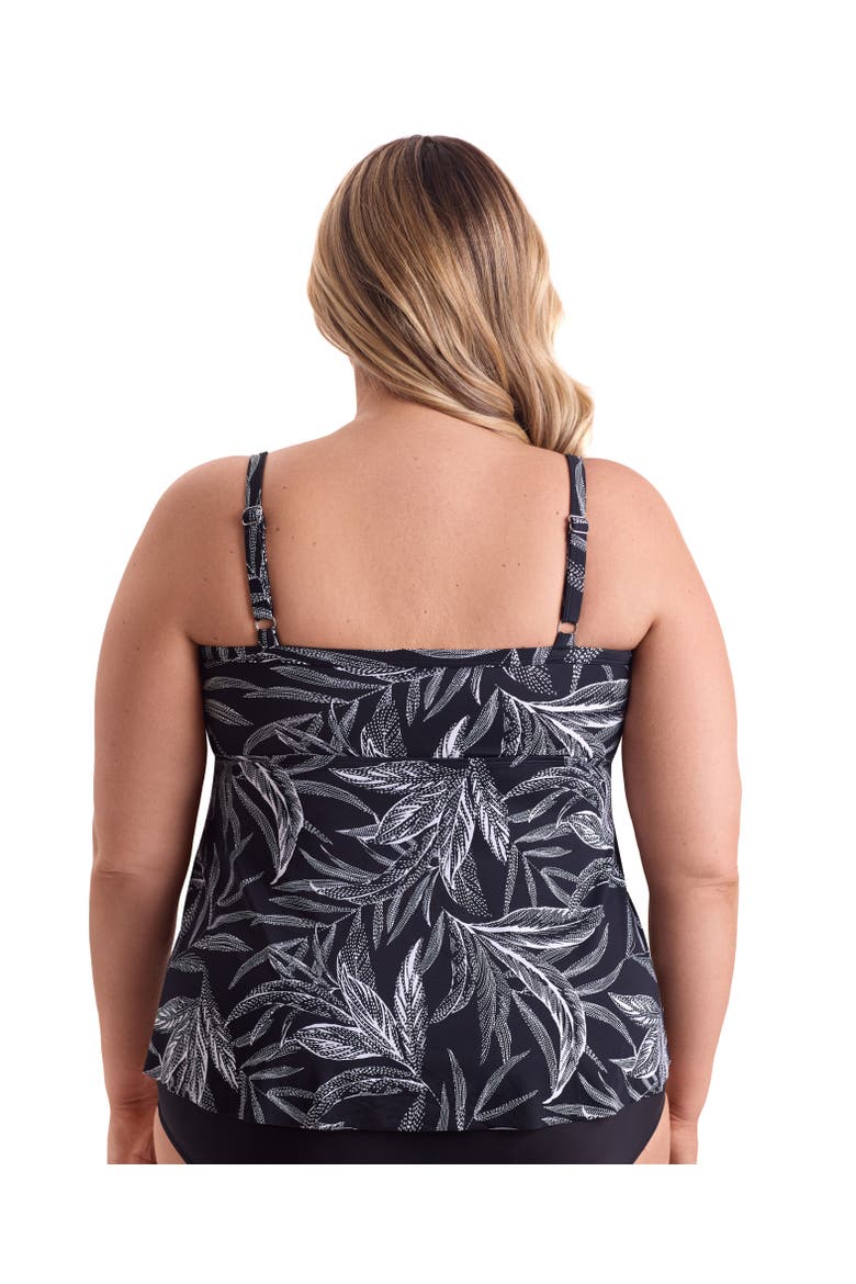 High Low Double Tier Tankini Swimsuit Top, Alternate, color, Leaf Encounter