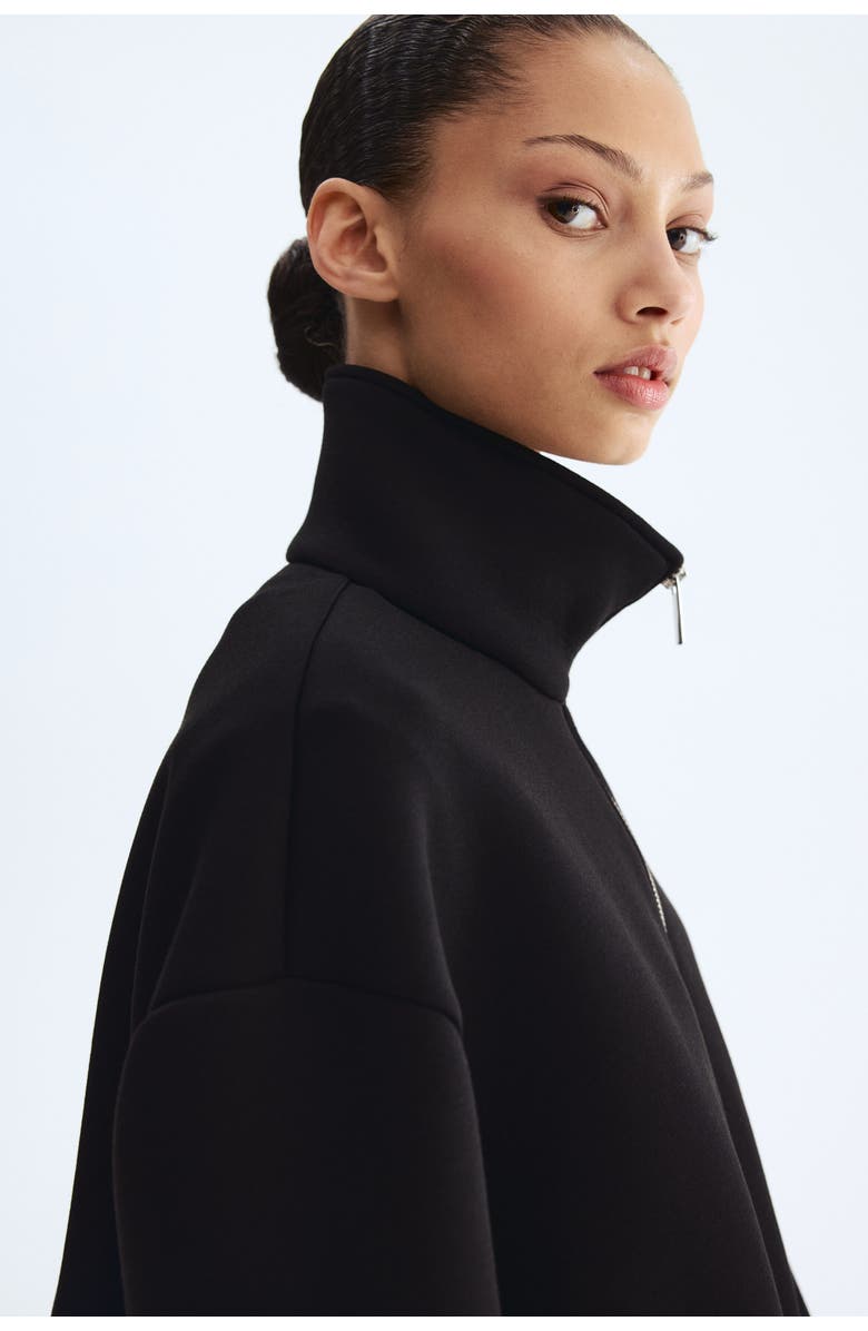 H&M Scuba Knit Jacket, Alternate, color, Black