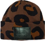 Kurt Geiger London Leopard Cuffed Beanie