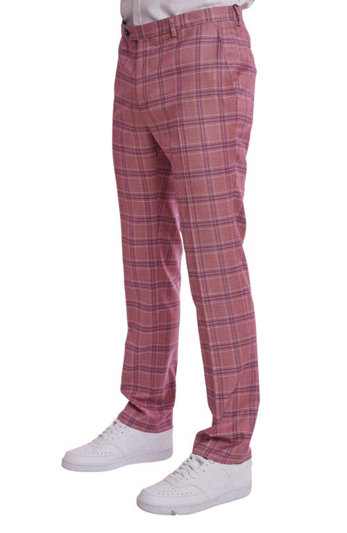 Paisley & Gray Downing Slim Flat Front Plaid Dress Pants In Multi