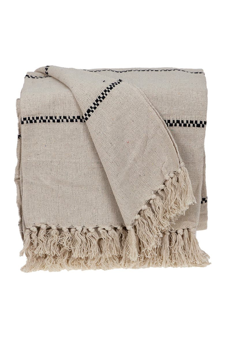 Logan Casual Beige 52" x 67" Woven Handloom Throw, Alternate, color, BEIGE