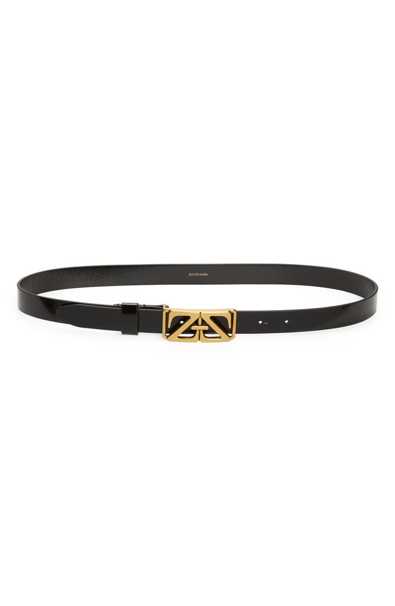 Zimmermann Monogram Buckle Leather Belt, Main, color, 