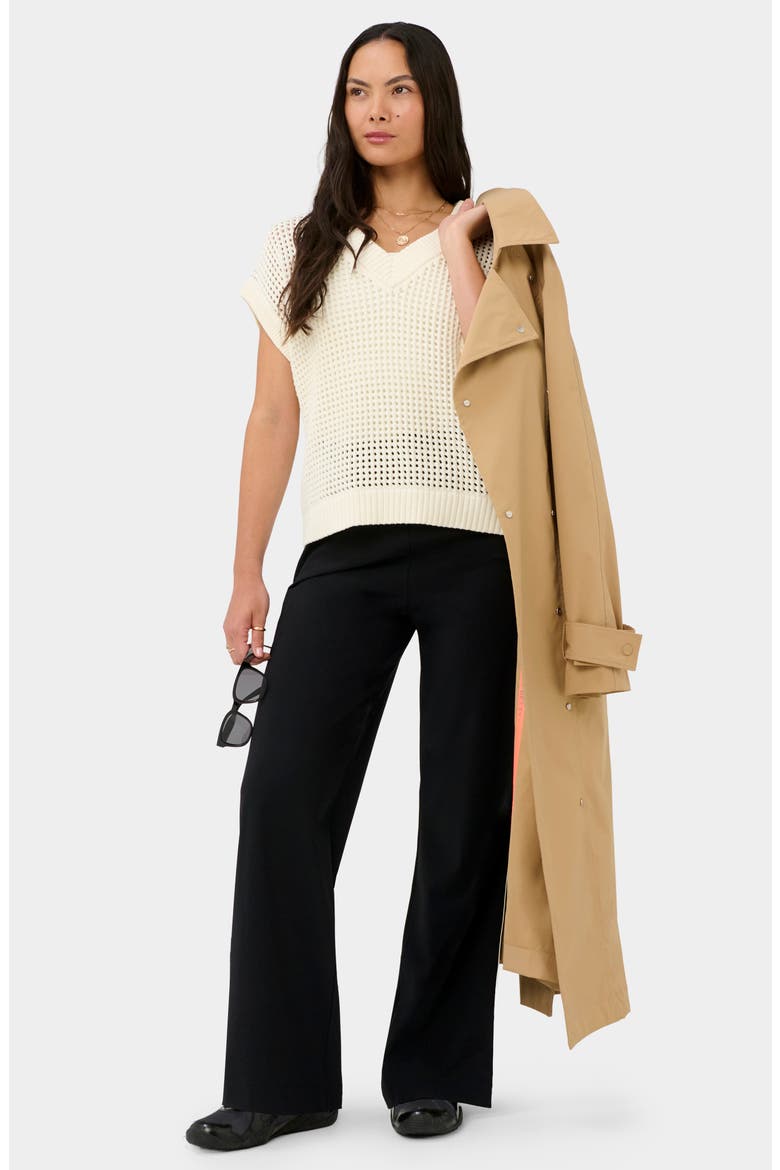 Tides High Open Stitch Cotton Sweater, Alternate, color, COCONUT CREAM