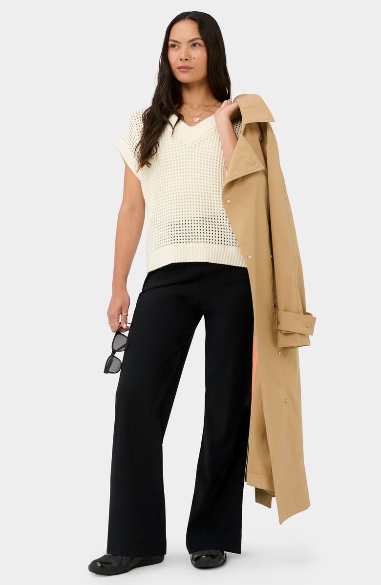 Sweaty Betty Tides High Open Stitch Cotton Sweater, Alternate, color, Coconut Cream