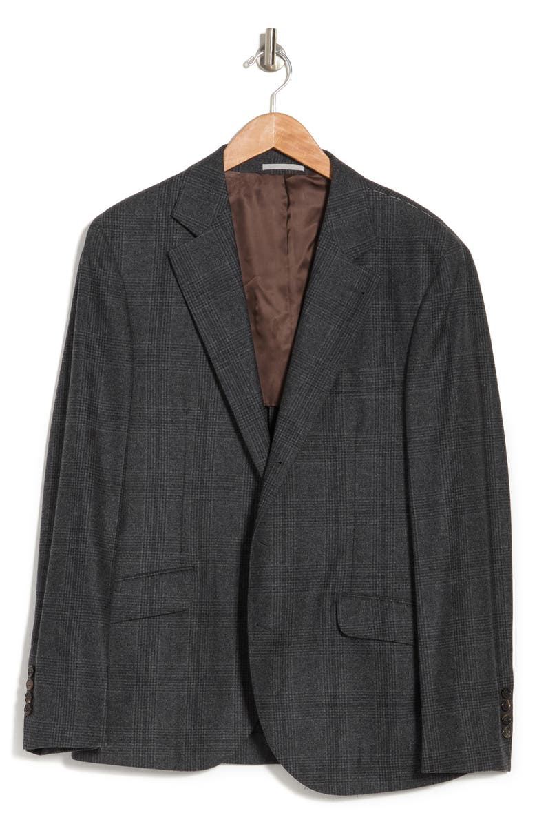 Brunello Cucinelli Plaid Print Two Button Notch Lapel Wool Blend Sport Coat, Alternate, color,