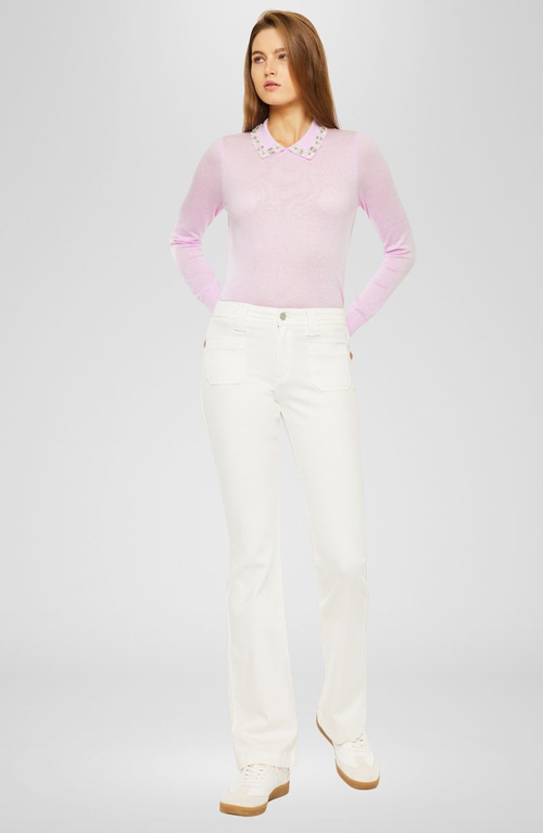 Kancan Yamilet Mid Rise Bootcut Jeans In White