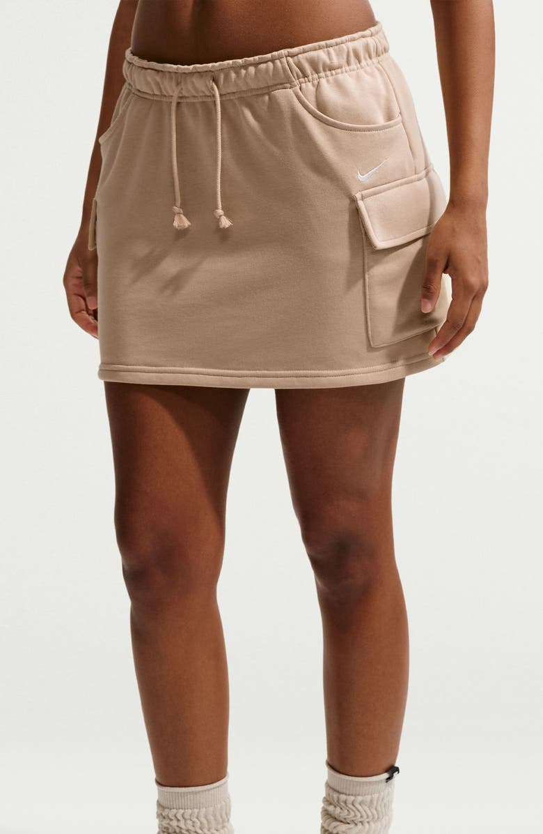 Nike Phoenix French Terry Cargo Miniskirt, Alternate, color, Linen/ Sail