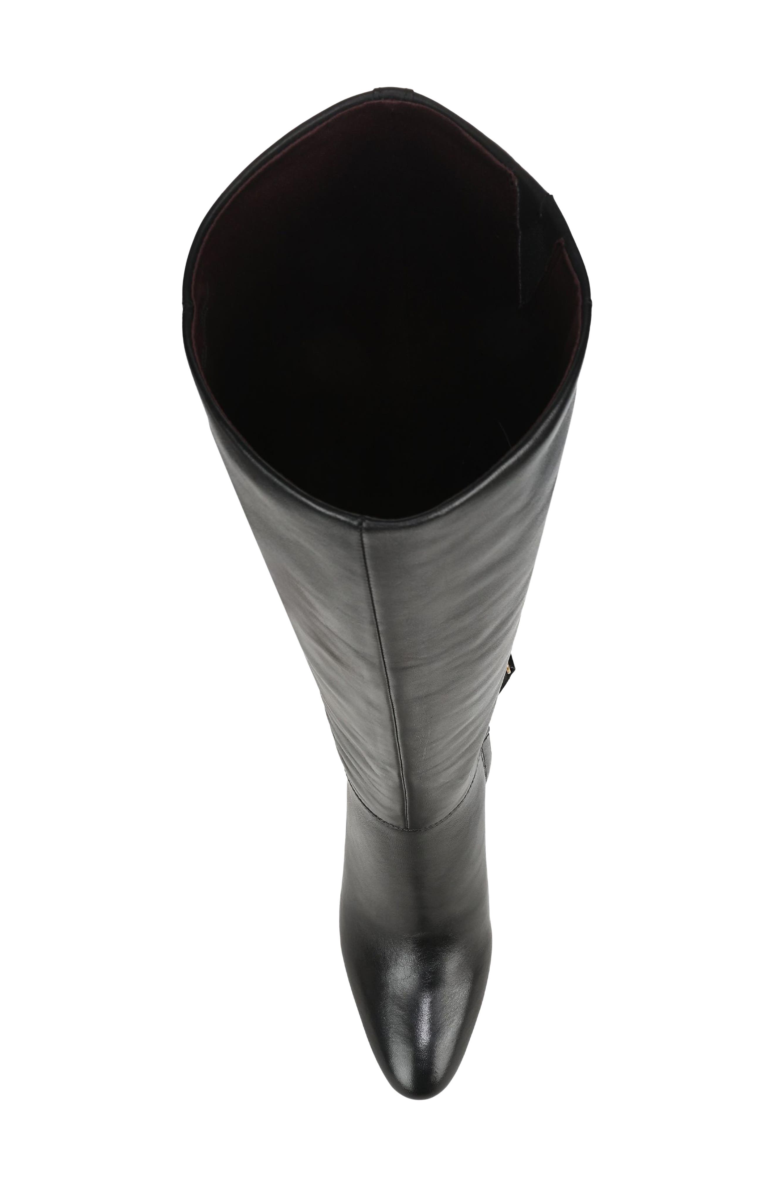 Janiya Leather Knee High Boot, Alternate, color, BLACK
